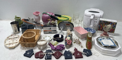 Assorted Home Goods, Kitchenware, Glassware, Rival Deep Fryer, Vintage Home Decor And More