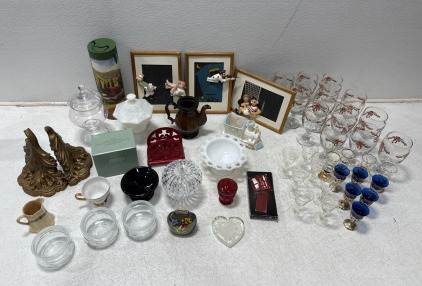 Assorted Glassware And Home Decor