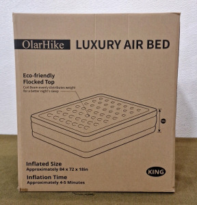 (1) Olar Hike 18" Air Mattress W/ Built In Pump, King, Black