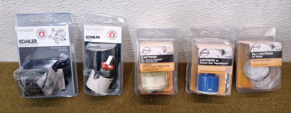 (1) Kohler RGP800820 Pressure Balancing Cartridge, (1) RGP1016515 Single Handle Valve Cartridge, (1) Danco - American Standard A954440-0070A Cartridge, (1) Danco Cartridge For Glacer Bay / AquaSource & (1) Danco VA-1 Cartridge For Valley V668OCD