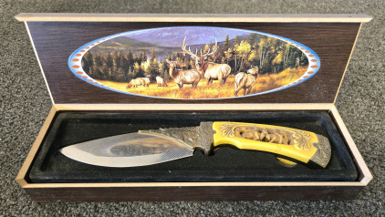 Rocky Mountain Elk 10" Decorative Knife w/Box