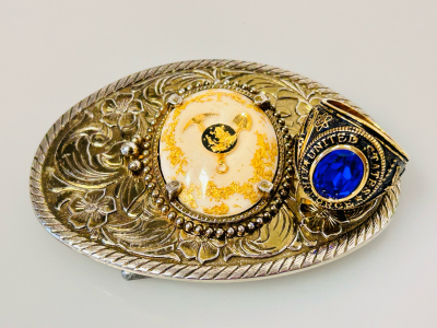 Beautiful Airforce Replica Ring Size 11 and Belt Buckle With Gold Toned Accents