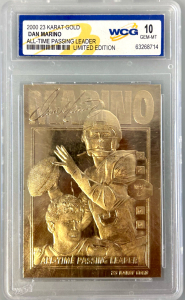 2003 23 Karat Gold Dan Marino Graded Card- 10 GEM-MT