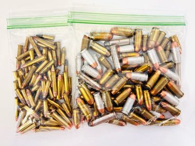 Bag Of Mixed Ammo Including .22 Cal LR, Winchester 45 Auto, 40 S&W, 357 Magnum, 9mm Luger and More