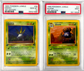 (2) PSA Graded Pok&eacute;mon Cards: Oddish and Gloom Mint 9/10