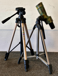 (2) Tripods and (1) Bushnell Stalker Scope