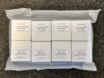 (120) Rounds Of 7,62x 39mm M67 FMJ 123 Gr.
