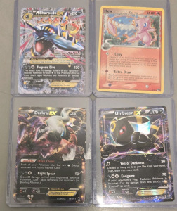 (4) Pokemon Cards- SharePoint EX, Darkrai EX, Umbrella EX, Mew Holo
