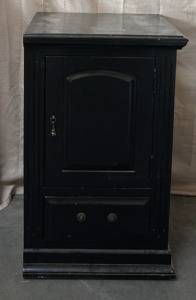 Black 1-Door/1-Drawer Cabinet