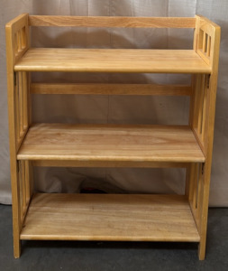 Solid Wood 3-Tier Mini Bookshelf
