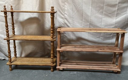 (2) Small Wooden Nightstands