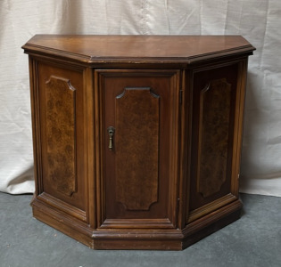 Wooden Half-Octagon Cabinet