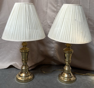 (2) Matching Gold-Colored Lamps