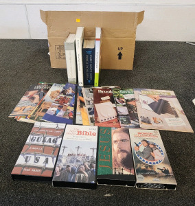 (2) Boxes Of Books including Popular Mechanics Do It Yourself 16 Book Encyclopedia Collection, VHS's, And Magazines!