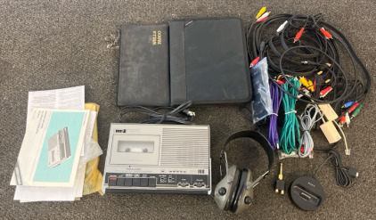 CTR-68 Portable Cassette Tape Recorder, Headphones, AV & Other Cords, Media Port Adapter