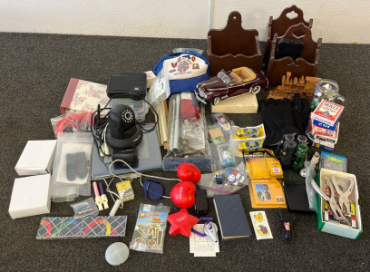 1941 Chevrolet Model Car, Wooden Hanging Shelves, Security Camera, American Flag With Flagpole & More
