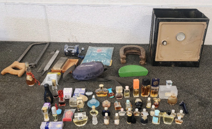 Coleman Vintage Camp Oven, Reliance Water Canteen, Knife Blick Sharpener, Various Vintage Perfumes, Horse Shoes, And More!