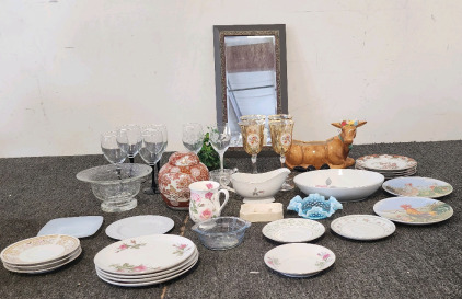 (4) La Reine of Italy Wine Glasses, Japanese Gold Imari Ginger Jar, Avon Crystal Wine Glasses, And More!