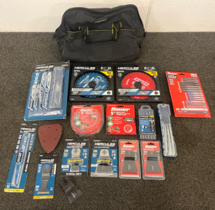 (2) Hercules 6-1/2 inch, 24-tooth framing circular saw blades, Hercules & Bauer Saw Blades, Sanding Disks, Drill Bits, Cutting Blades
