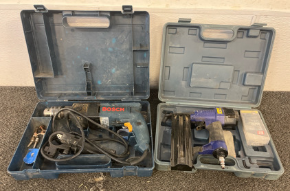 Bosch GSB 20-2 RE Professional impact drill, Central Pneumatic 2-in-1 18-gauge brad nailer