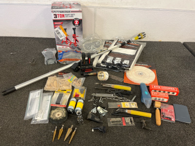 Pittsburgh 3Ton Heavy Duty Jack Stands, Bulb Changer, Uni Bits, Other Tools