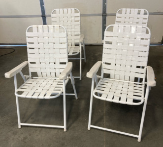Full Set Of White Lawn Chairs