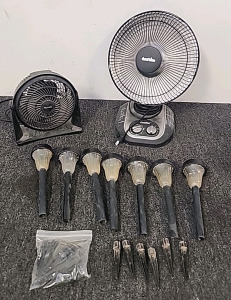 Duraflame Space Heater With Timer. MASSY Medium Size Fan . 7 Sidwalk Lights Solar Power