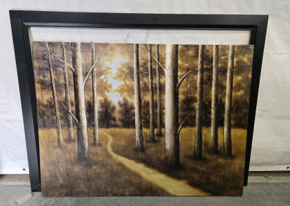 54" x 41" Black Picture Frame, 48" x 36" Tree Landscape Print