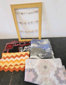 (2) Totes Of Blankets Including Chicago Bulls Blanket, Disney Princess Sleeping Bag, Monsters University Sleeping Bag, And More!