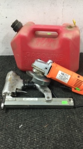 Chicago 5” Angle Grinder , Staple Gun and Gas Can