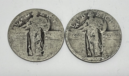 (2) 90% Silver Standing Liberty Quarters W/ Unknown Dates