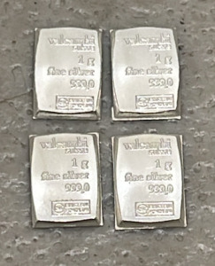 (4) 1 Gram 999.0 Fine Silver Bars