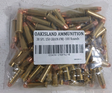 (100) .38 Special Ammo - OakIsland Ammunition 158 Grain FMJ