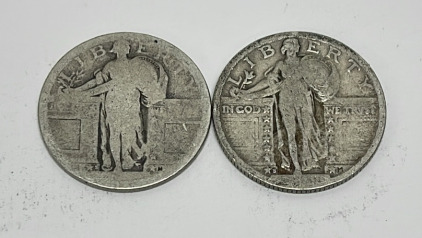 (2) 90% Silver Standing Liberty Quarters W/ Unknown Dates