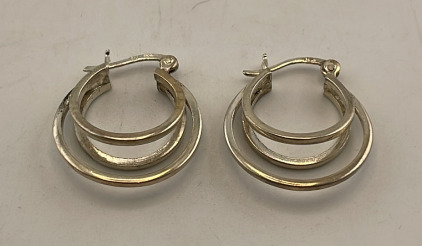 Set Of .925 Silver Hoop Earrings