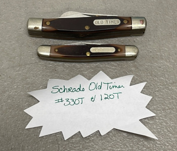 (2) Old Timer Folding Knives Models #330T & # 120T