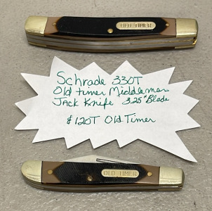 (2) Old Timer Folding Knives Models #330T & # 120T