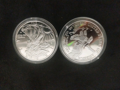 2) 2024 American Silver Eagle Replica Coin