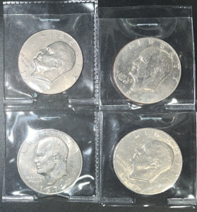 (4) Ike Dollar Coins Dating Between 1971-1977