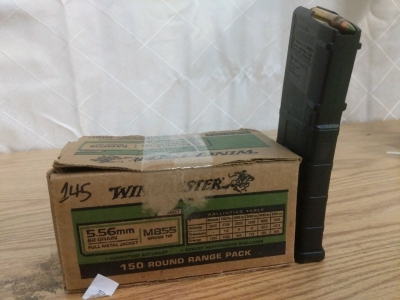 1) Loaded AR15 Magpul PMag30 Gen2 and 145rds Winchester M855 Green Tip 5.56mm 62gr