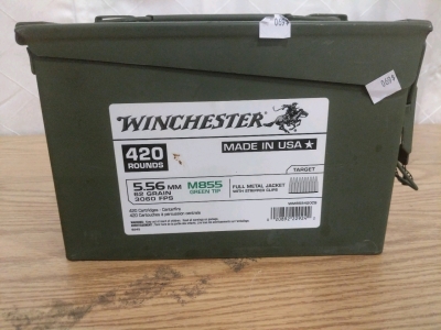 420rds Winchester 5.56 M855 Green Tip 62gr in 30cal Ammo Can