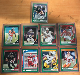 (9) NFL Green Optic Cards