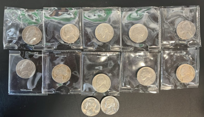 (12) Assorted 1951-1960 Jefferson Nickels