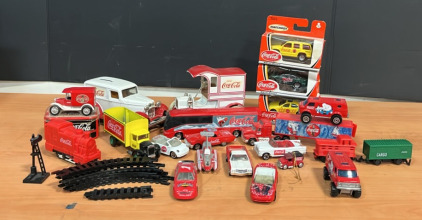 Large Assortment of Vintage Coca-Cola Collectible Cars & Train Set