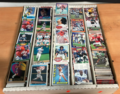 1000+ Assorted Football, Baseball and Basketball Trading Cards