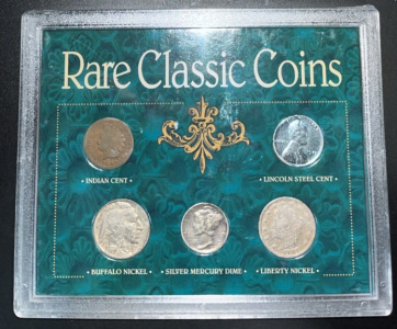 Rare Classics Coins Including Indian Cent, Lincoln Steel Cent, Buffalo Nickel & More!