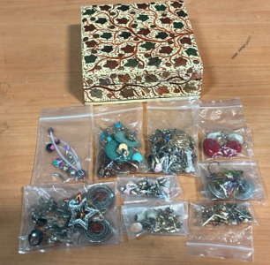 Very Large Assortment of Costume Earrings (1) Trinket Box