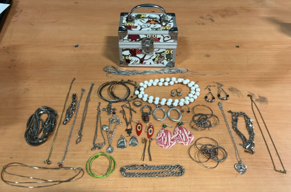Large Assortment of Costume Jewelry (1) Owl Jewelry Box