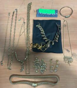 Large Assortment of Golden Costume Jewelry