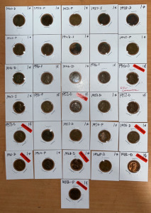 (31) Lincoln Head Pennies Dating Between 1920-1982